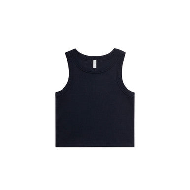 AS064G Wo's Organic Rib Crop Tank  NAVY