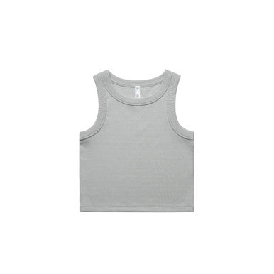 AS064G Wo's Organic Rib Crop Tank  STORM