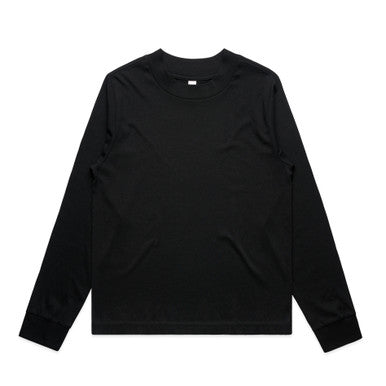 AS4070 Wo's Mock L/S Tee  BLACK