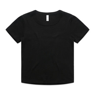 AS4074 Wo's Organic Rib Baby Tee  BLACK