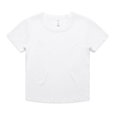 AS4074 Wo's Organic Rib Baby Tee  WHITE