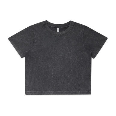 AS4086 Wo's Stone Wash Heavy Crop Tee  BLACK STONE