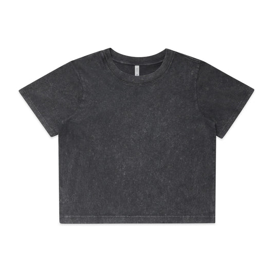 AS4086 Wo's Stone Wash Heavy Crop Tee  GREY STONE