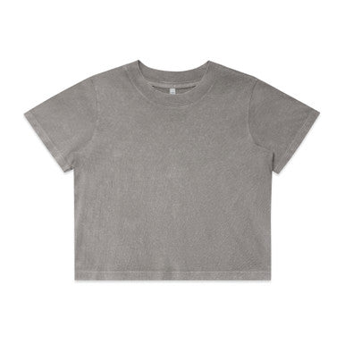 AS4086 Wo's Stone Wash Heavy Crop Tee  GREY STONE