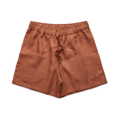 AS4919 Wo's Linen Shorts  CLAY