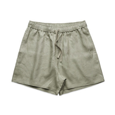 AS4919 Wo's Linen Shorts  EUCALYPTUS