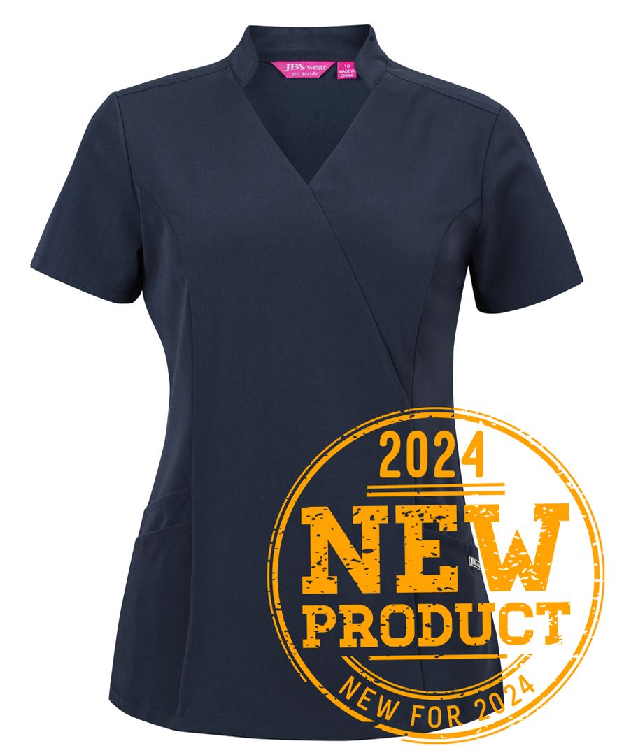 JB'S LADIES NU MANDARIN COLLAR SCRUB TOP - 4SMT1