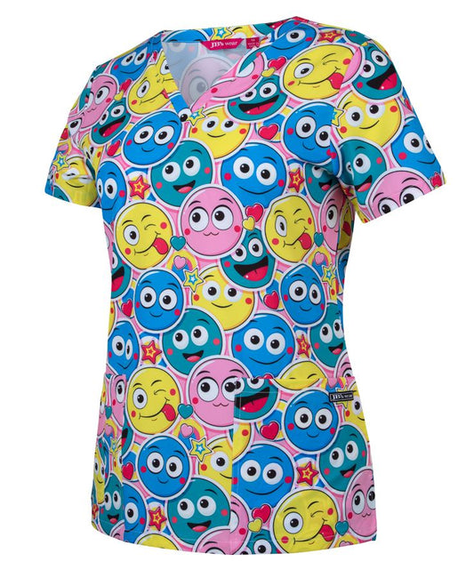 JB'S LADIES SCRUB TOP PRINTED - 4STP1