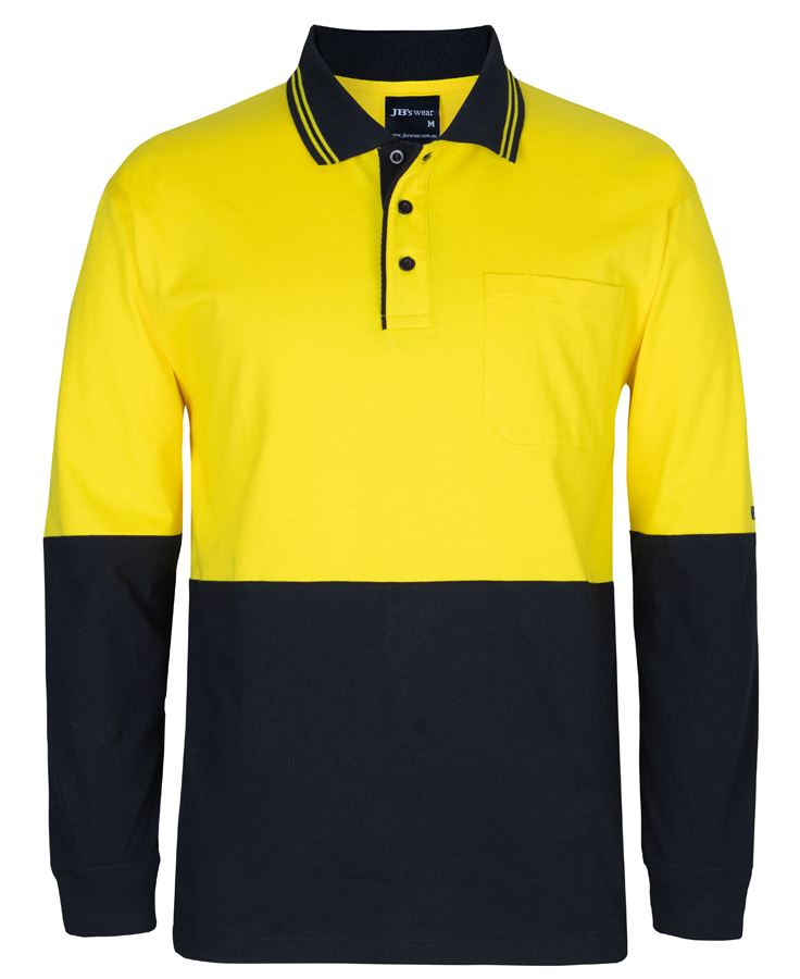 Jb's Hi Vis L/S Cotton Polo 6CPHL