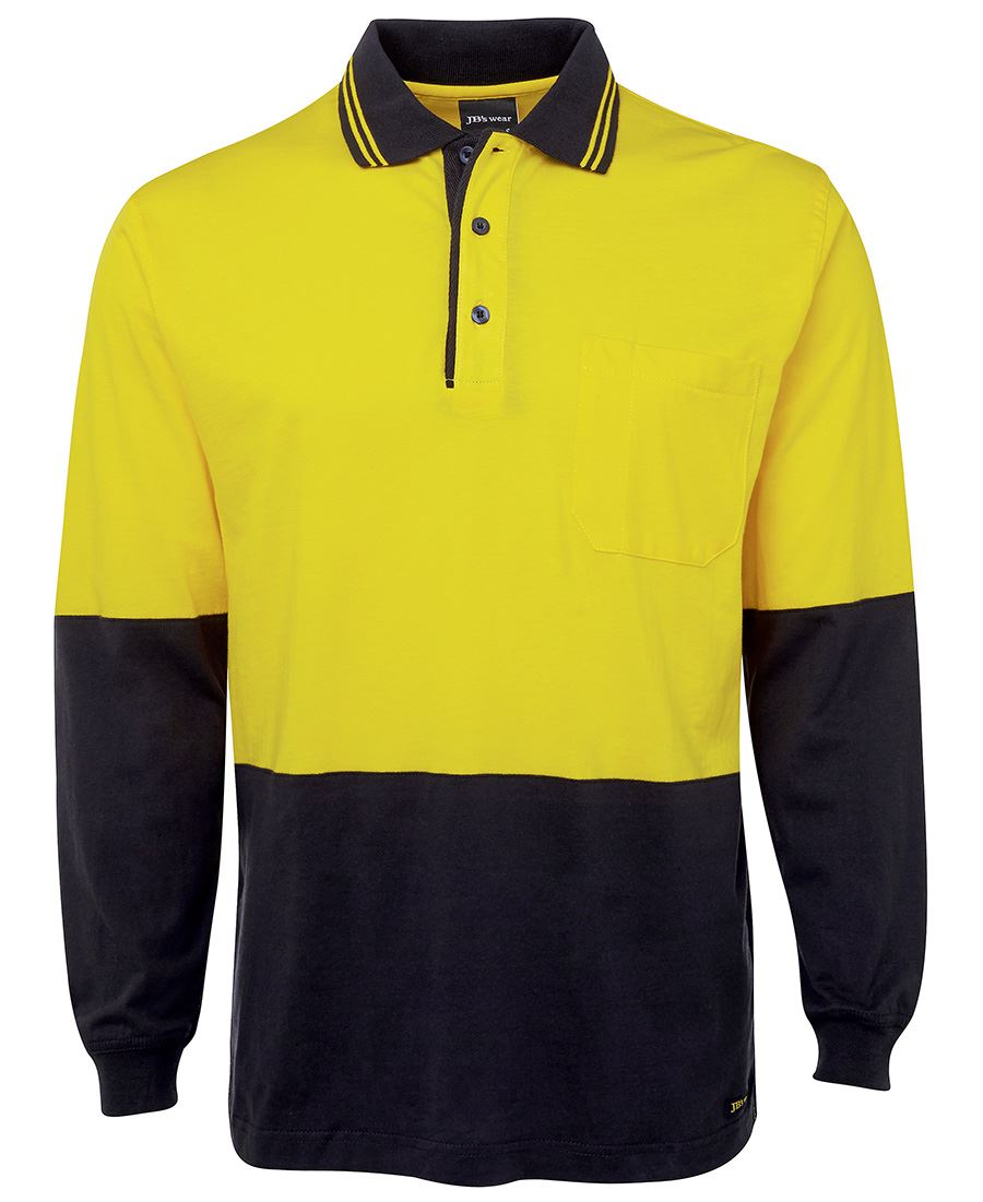 Jb's Hi Vis L/S Cotton Polo 6CPHL
