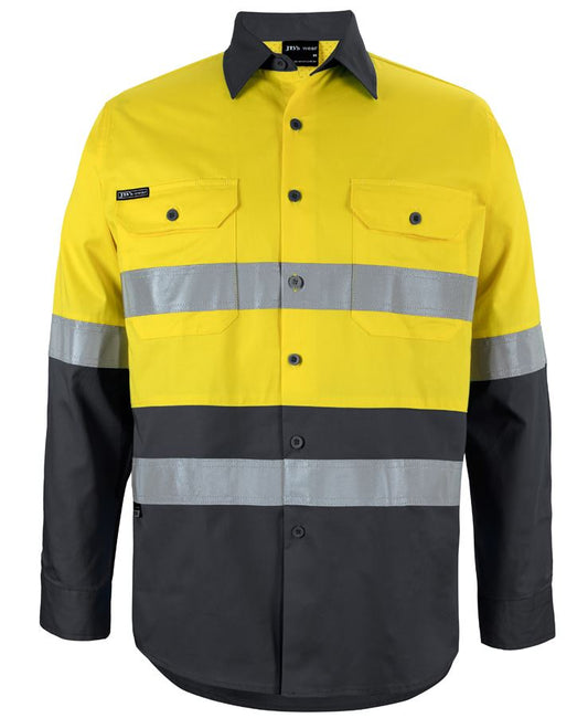 JB'S HI VIS L/S (D+N) 150G WORK SHIRT 6DNWL-( SIZE 3XS - XS )