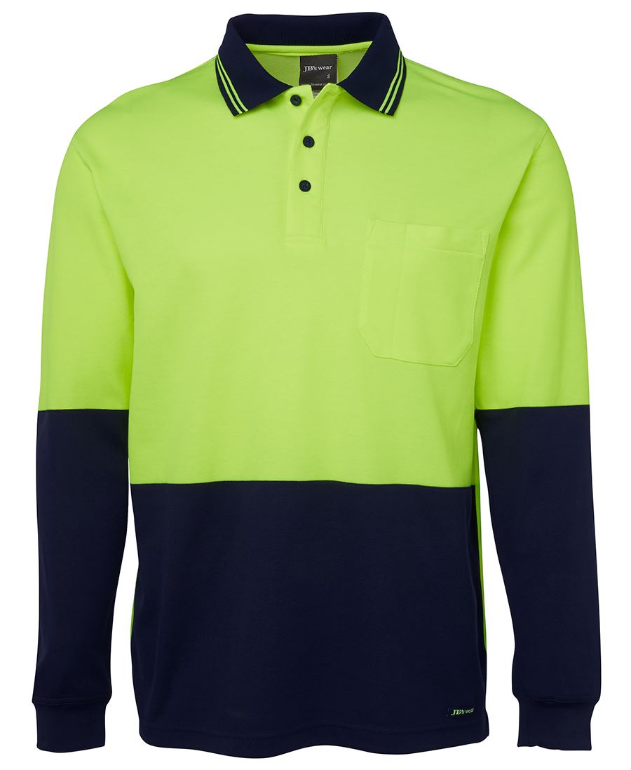Jb's Hi Vis L/S Cotton Back Polo 6HPL