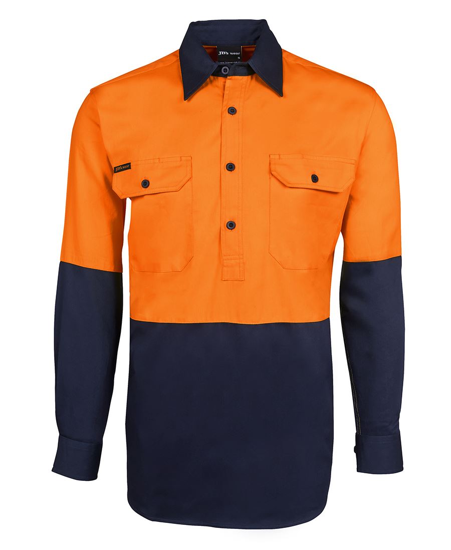 Jb's Hi Vis Close Front L/S  190g 6HVCF