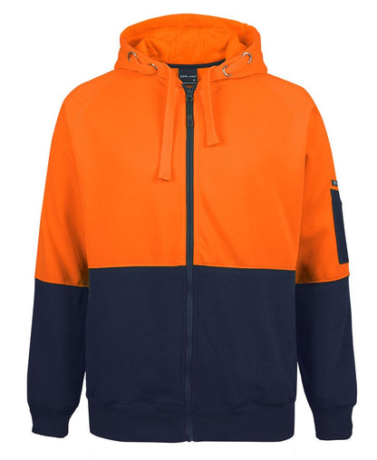 JB'S HI VIS FULL ZIP FLEECY HOODIE 6HVH