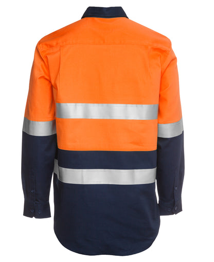 JB'S HI VIS (D+N) CLOSE FRONT L/S 190G WORK SHIRT