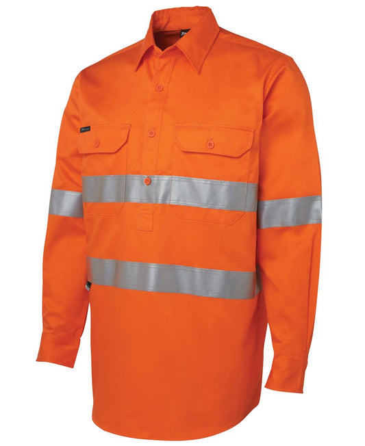 JB'S HI VIS (D+N) CLOSE FRONT L/S 190G WORK SHIRT