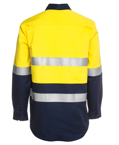 JB'S HI VIS (D+N) CLOSE FRONT L/S 190G WORK SHIRT