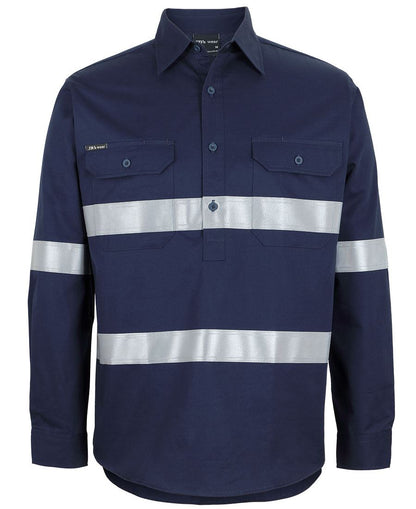 JB'S CLOSE FRONT L/S 150G WORK SHIRT REFLECTIVE TAPE 6HWCT