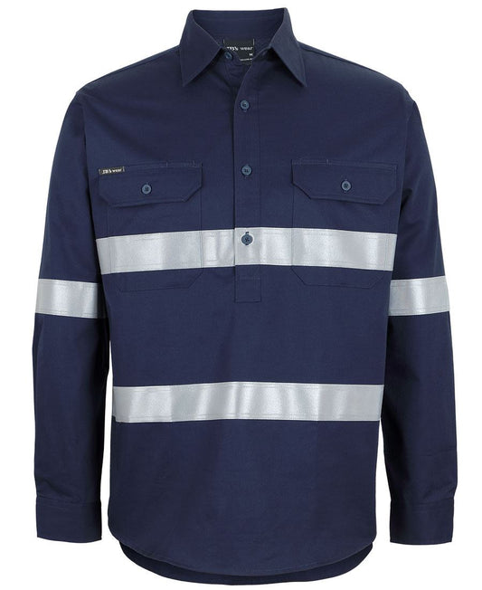 JB'S CLOSE FRONT L/S 150G WORK SHIRT REFLECTIVE TAPE 6HWCT