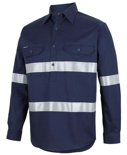 JB'S CLOSE FRONT L/S 150G WORK SHIRT REFLECTIVE TAPE 6HWCT