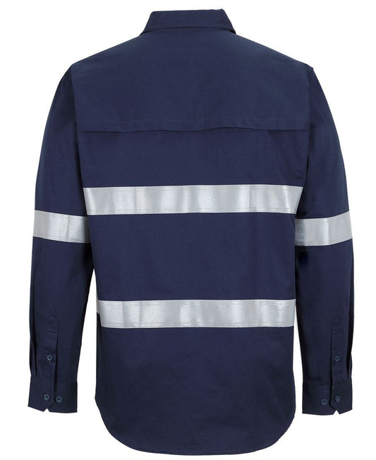 JB'S CLOSE FRONT L/S 150G WORK SHIRT REFLECTIVE TAPE 6HWCT