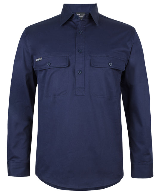 JB'S L/S STRETCH CLOSE FRONT WORK SHIRT - 6WLCS
