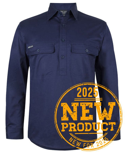 JB'S L/S STRETCH CLOSE FRONT WORK SHIRT - 6WLCS