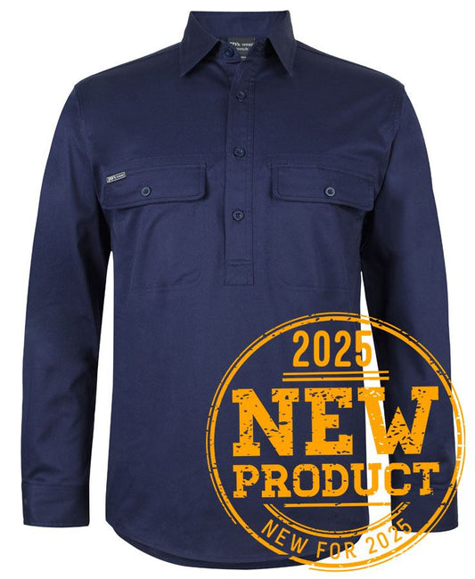 JB'S L/S STRETCH CLOSE FRONT WORK SHIRT - 6WLCS