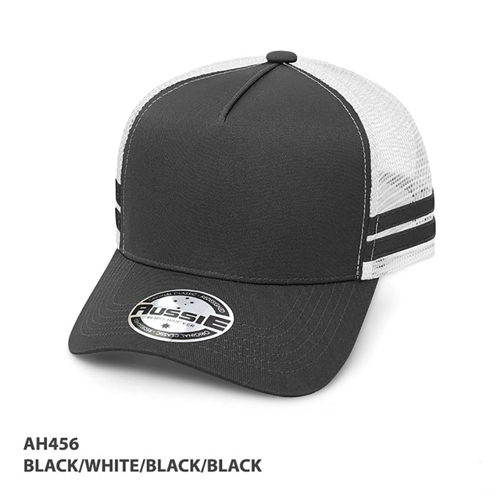 AH456 - A-Frame Striped Trucker Cap