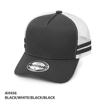 AH456 - A-Frame Striped Trucker Cap