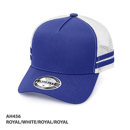 AH456 - A-Frame Striped Trucker Cap