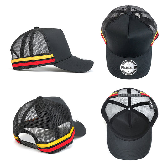 AH456 - A-Frame Striped Trucker Cap