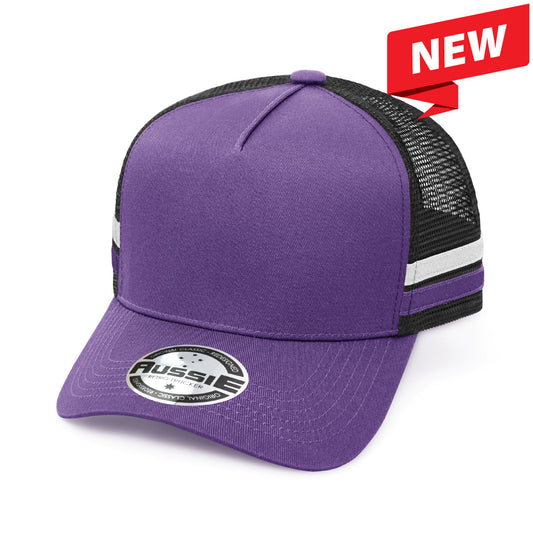 AH458 Kids A-Frame Striped Trucker Cap