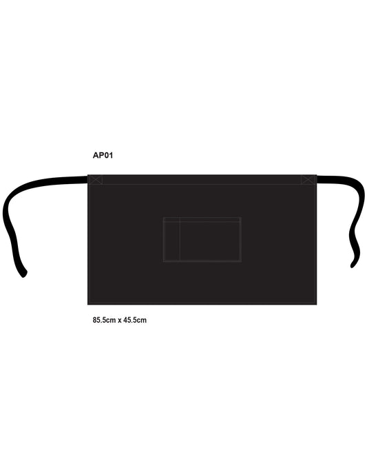 Short Waist Apron W86xh50cm