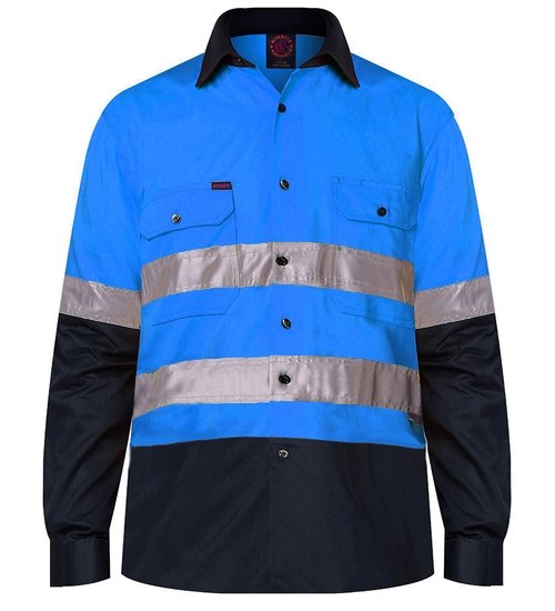 RITEMATE RM1050R -2 Tone Open Front Shirt L/S