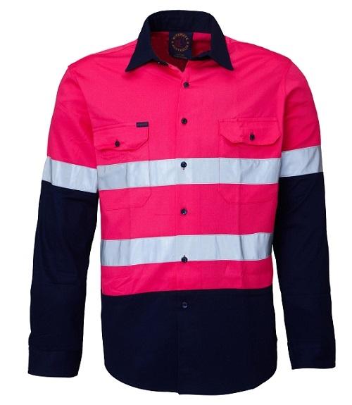 RITEMATE RM1050R -2 Tone Open Front Shirt L/S