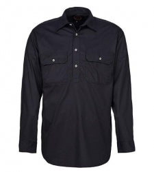 RITEMATE RM200CF - Long Sleeve Standard Weight Closed Front Pilbara Shirt