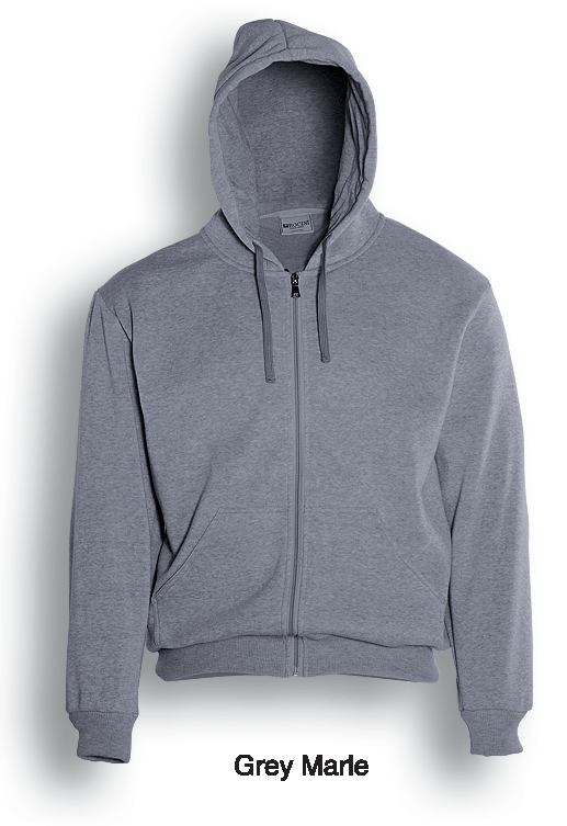 Unisex Adults Zip Through Fleece Hoodie-GREY