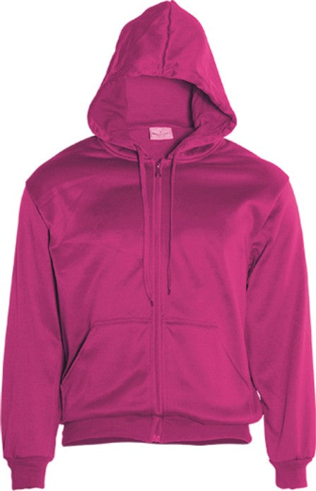 Unisex Adults Zip Through Fleece Hoodie-MAGENTA