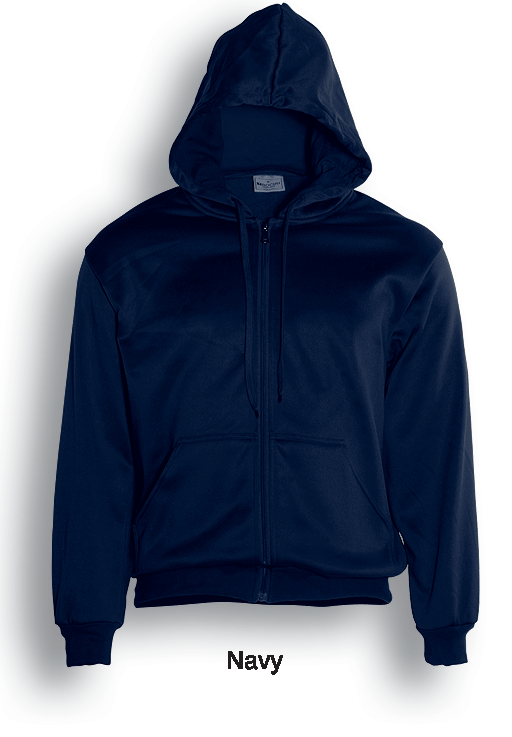 Unisex Adults Zip Through Fleece Hoodie-NAVY