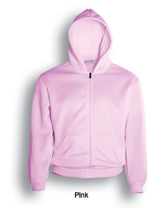 Unisex Adults Zip Through Fleece Hoodie-PINK
