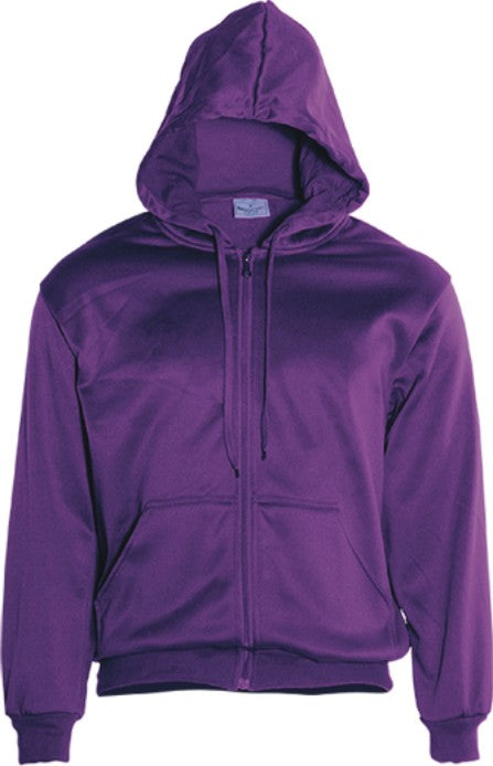 Unisex Adults Zip Through Fleece Hoodie-PURPLE