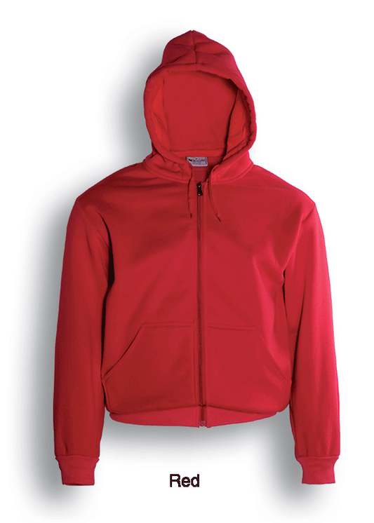 Unisex Adults Zip Through Fleece Hoodie-RED