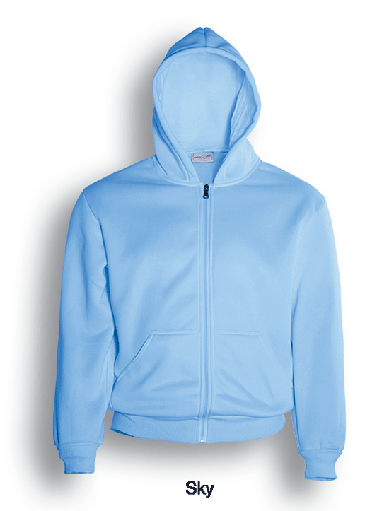 Unisex Adults Zip Through Fleece Hoodie-SKY