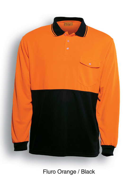 HI-VIS LONG SLEEVE SAFETY POLO -SP0426