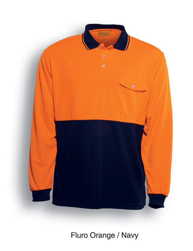 HI-VIS LONG SLEEVE SAFETY POLO -SP0426