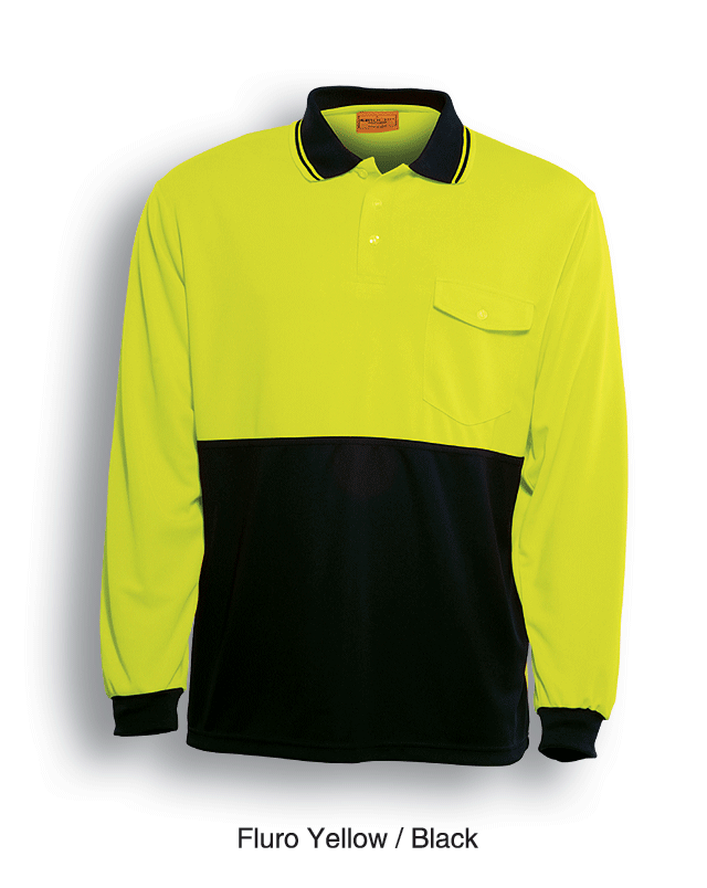 HI-VIS LONG SLEEVE SAFETY POLO -SP0426