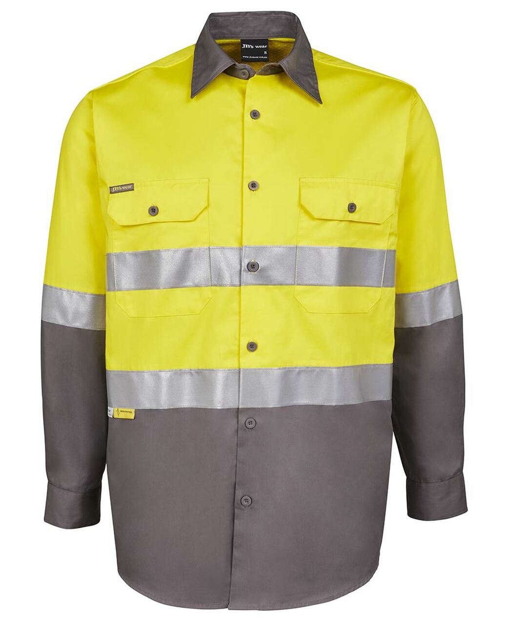 JB's Hi Vis L/S (D+N) 150G Work Shirt