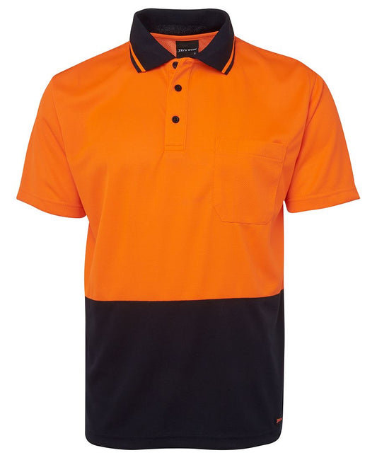 Kids Hi Vis Non Cuff Traditional Polo - Lime Range - 6hvnc