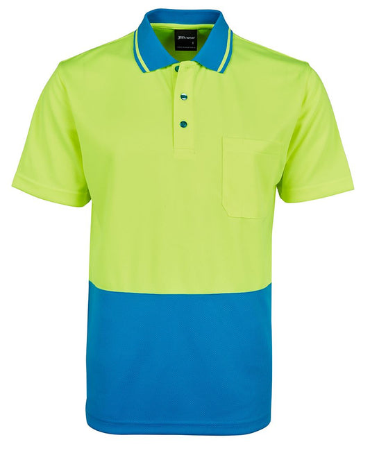 Hi Vis Non Cuff Traditional Polo - Lime Range - 6hvnc